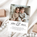 Joint Birthday Invitation Portrait<br><div class="desc">A modern joint Birthday invitation,  perfect for siblings or friends who are celebrating together! You can upload your own photo and edit all of the text.</div>