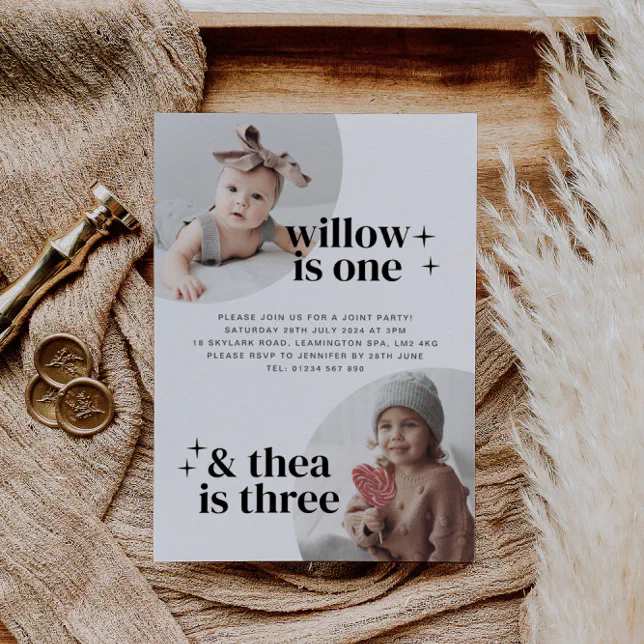 Joint Birthday Invitation with Arches Zazzle