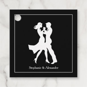 Joint Birthday Party Adults Golden Dance Couple Favor Tags