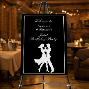 Joint Birthday Party Adults Golden Dance Couple Foam Board