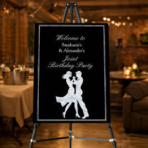 Joint Birthday Party Adults Golden Dance Couple Foam Board