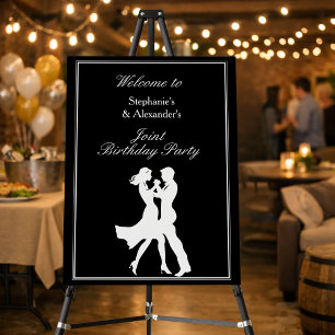 Joint Birthday Party Adults Golden Dance Couple Foam Board