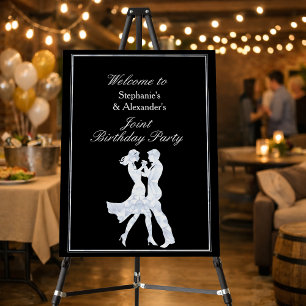Joint Birthday Party Adults Golden Dance Couple Foam Board