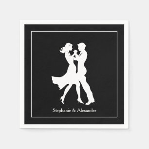 Joint Birthday Party Adults Golden Dance Couple Napkins