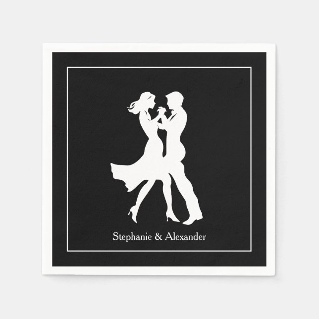Joint Birthday Party Adults Golden Dance Couple Napkins (Front)