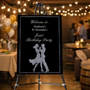 Joint Birthday Party Adults Silver Dance Couple  Foam Board