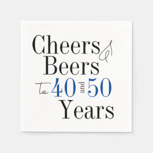 Joint Birthday Party Cheers and Beers Blue Napkins