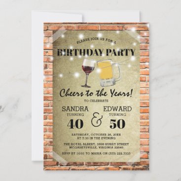 Joint Birthday Party | Cheers to the Years Invitation
