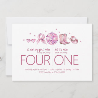 Joint Birthday Party - Disco Cowgirl Theme Invitation