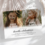 Joint Birthday Photo Birthday Invitation<br><div class="desc">Modern joint birthday invitations for adults or kids. A simple design featuring 2 photos for you to replace with your own,  and a simple text template that is easy to personalize.</div>