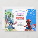 Joint Birthday, Sibling party, Brother sister  Invitation<br><div class="desc">Joint Birthday,  superhero Party and Hawaiian invite,  Sibling Invitation,  Twin invite,  Sibling party,  Any Age,  Boy and Girl Party,  Brother sister Birthday</div>