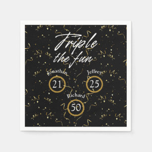 Joint Birthday Triple The Fun  Napkins