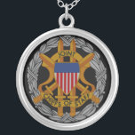 Joint Chiefs of Staff Emblem Silver Plated Necklace<br><div class="desc">The Joint Chiefs of Staff (JCS) is a body of senior uniformed leaders in the United States Department of Defense who advise the Secretary of Defense, the Homeland Security Council, the National Security Council and the President on military matters. The composition of the Joint Chiefs of Staff is defined by...</div>