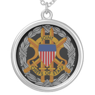 Joint Chiefs of Staff Emblem Silver Plated Necklace