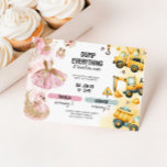Joint Construction & Ballerina Sibling Birthday Invitation<br><div class="desc">Make party planning extra magical with this Ballet and Construction Joint Birthday Invitation—a fun and unique design perfect for celebrating two siblings or friends with different styles! Featuring a whimsical ballerina theme alongside bold construction trucks, this invitation is ideal for boy and girl joint parties of any age. The playful...</div>