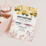 Joint Construction & Unicorn Sibling Birthday Invitation<br><div class="desc">Make party planning extra magical with this Unicorn and Construction Joint Birthday Invitation—a fun and unique design perfect for celebrating two siblings or friends with different styles! Featuring a whimsical unicorn theme alongside bold construction trucks, this invitation is ideal for boy and girl joint parties of any age. The playful...</div>