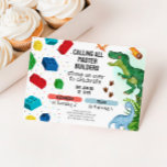 Joint Dinosaur & Building Blocks Sibling Birthday Invitation<br><div class="desc">Get ready to build, stack, and ROAR with this bold and playful Building Blocks and Dinosaur Joint Birthday Invitation—perfect for celebrating two adventurous kiddos in one epic party! Featuring colorful building blocks and roaring dinosaurs, this fun and creative design brings together two favorite themes in one unforgettable invite. Ideal for...</div>