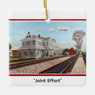 "Joint Effort" by Tom Rock Ceramic Ornament
