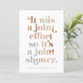 Joint Effort Couple's Baby Shower Invitation (Standing Front)