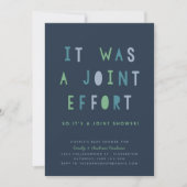 Joint Effort Couple's Baby Shower Invitation Blues (Front)