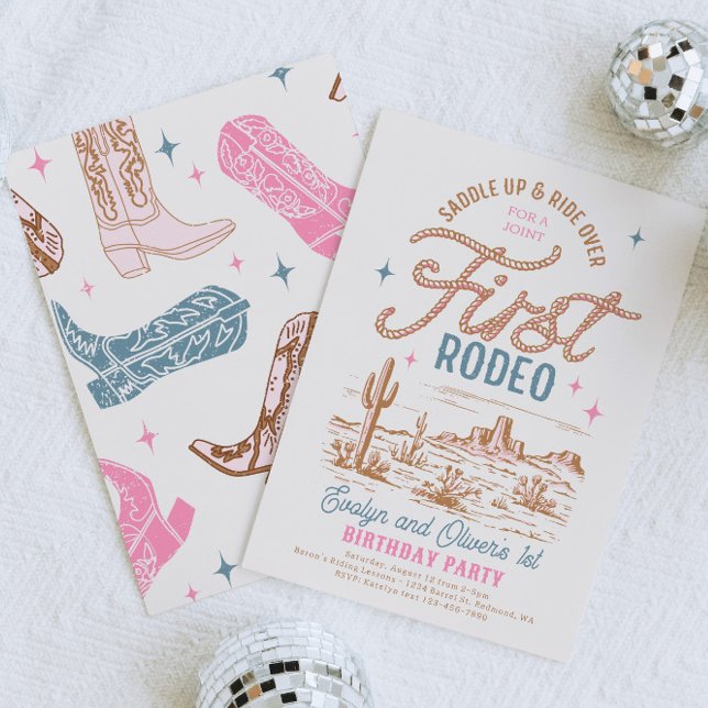Joint First Rodeo Birthday Invitation (Creator Uploaded)
