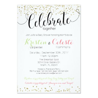 Girl Baby Shower Invitation Combined Joint Friends Zazzle Com