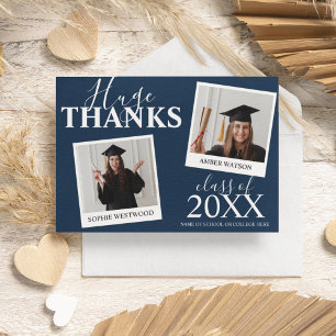 Joint Graduation   2 Photo  Thank You Card