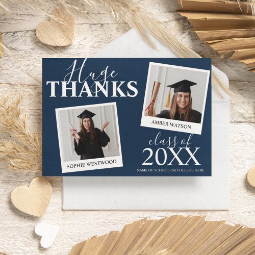 Joint Graduation  2 Photo  Thank You Card