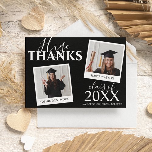 Joint Graduation  2 Photo  Thank You Card