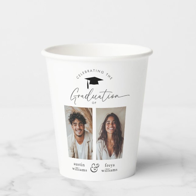 Joint Graduation Party 2 Photo Paper Cups (Front)