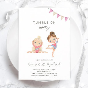 Joint Gymnast Sisters Birthday Invite