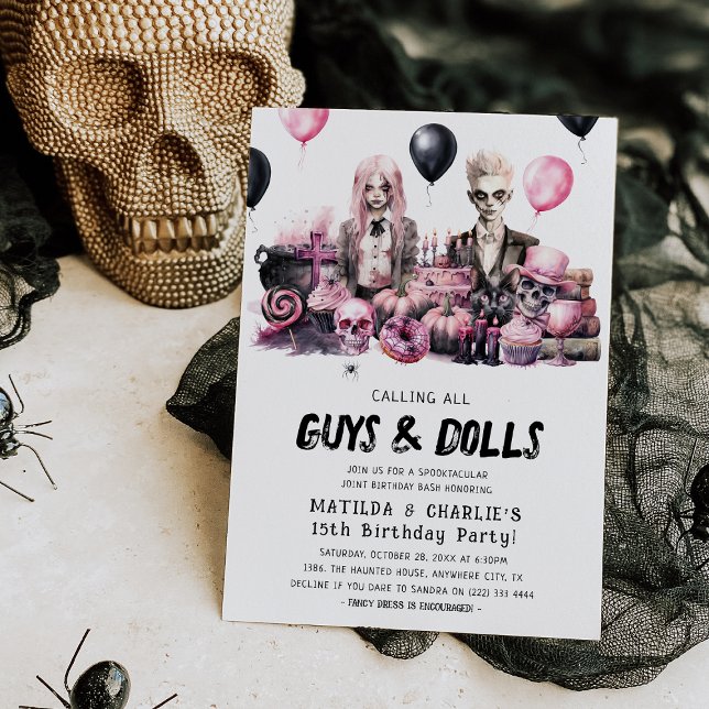 Joint Halloween Spooktacular Birthday Bash Invitation (Creator Uploaded)