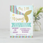 Joint Mermaid Tail Birthday Invitation (Standing Front)
