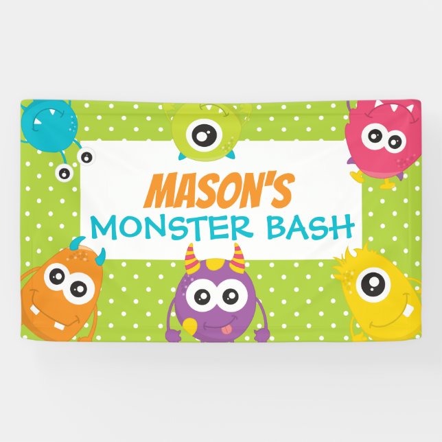 Joint Monster Bash Birthday Party Sign (Horizontal)
