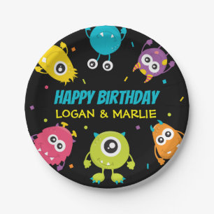 Joint Monster Birthday Party Paper Plates