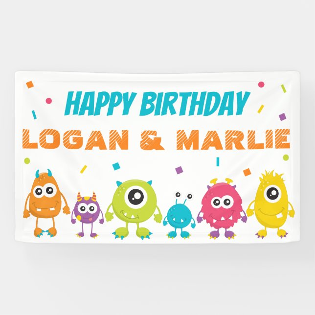 Joint Monster Birthday Party Sign (Horizontal)