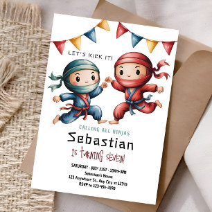 Joint Ninja Birthday Invitation Karate Party
