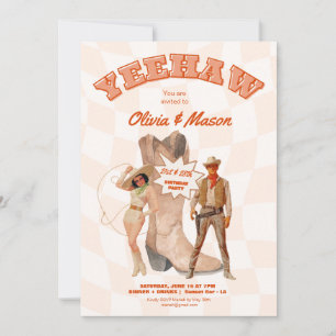 Joint Party Invitation Western Cowboy Boot