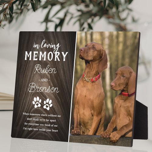 Joint Pet Memorial 2 Photo Plaque
