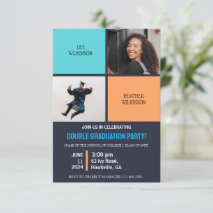 Joint  Photo Graduation party invites