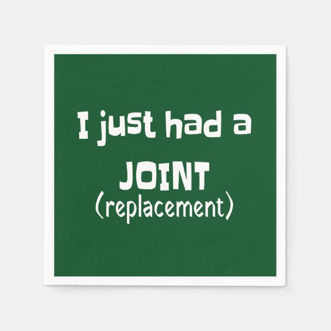 Joint Replacement Humor Funny Novelty Napkins (Front)