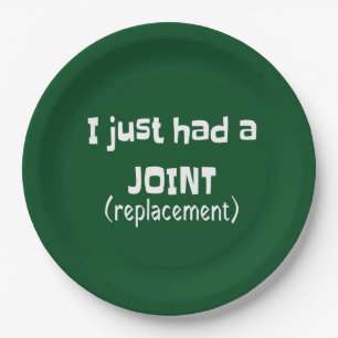 Joint Replacement Humor Funny Novelty Paper Plates