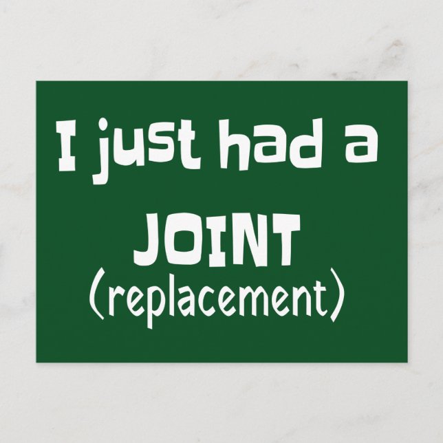Joint Replacement Humor Funny Novelty Postcard (Front)