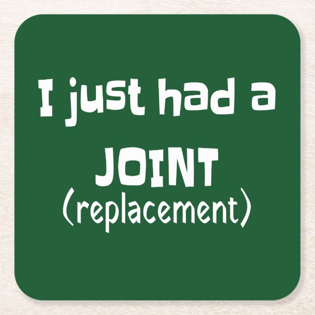 Joint Replacement Humor Funny Novelty Square Paper Coaster (Front)