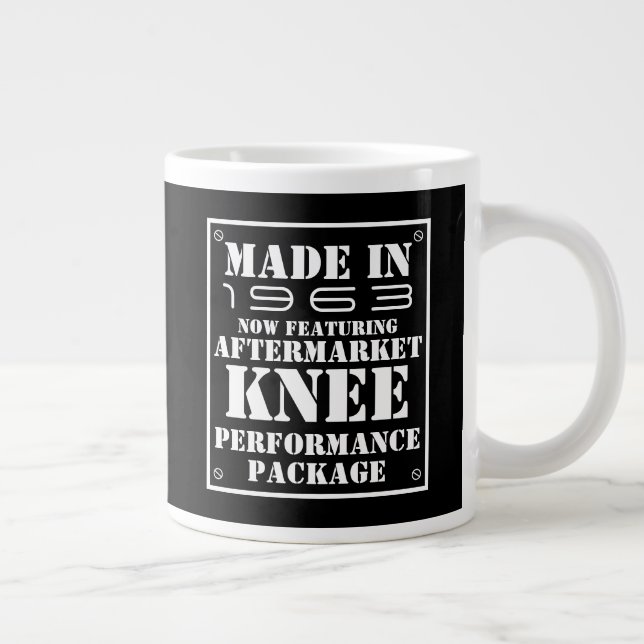 Joint Replacement Mug: CUSTOMIZABLE Year & Part! Giant Coffee Mug (Right)