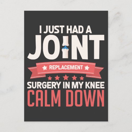 Joint Replacement Surgery Knee Recovery Get Well Postcard