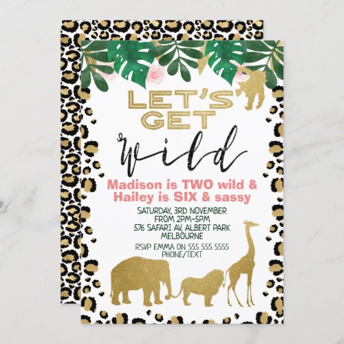 Joint Safari Lets Get Wild Birthday Invitation