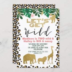 Joint Safari Let's Get Wild Birthday Invitation