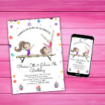 Joint Sisters Dual Sibling Gymnastics Birthday Invitation<br><div class="desc">This gymnastics birthday party invitation is part of a matching set of birthday party accessories. Your little girl is going to enjoy every magical moment of her special day. This design features the colors of the rainbow with special emphasis on pink and purple. You will find a lovely gymnasts, balls...</div>