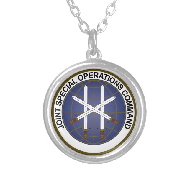 Joint Special Operations Command  JSOC Silver Plated Necklace (Front)